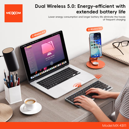 MOXOM MX-KB11 Slim Wireless Keyboard – for Phones & Tablets, Lightweight, Portable
