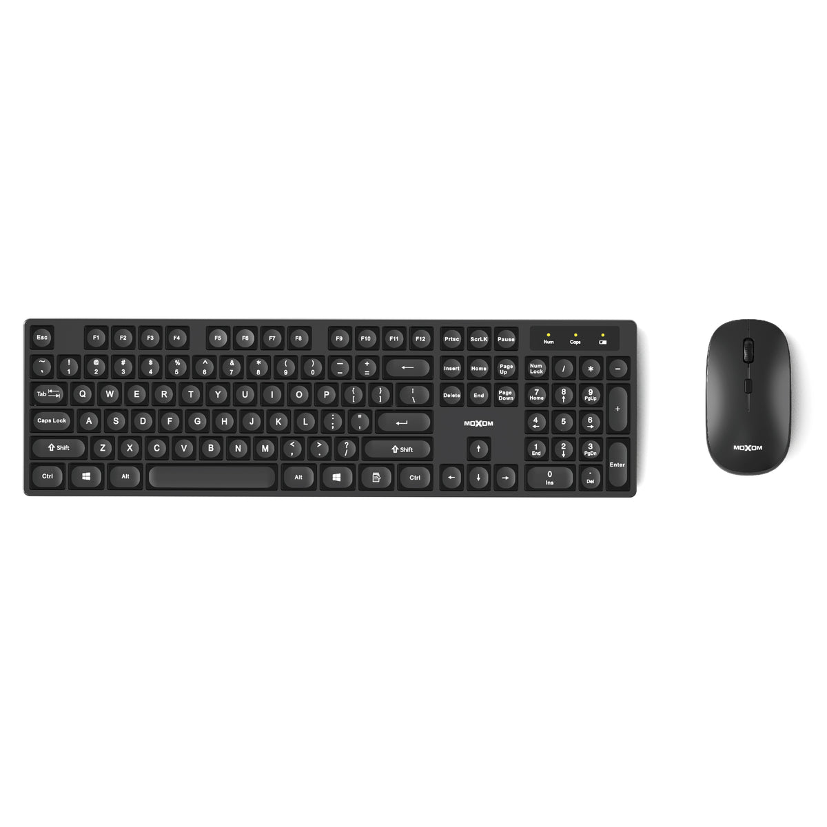 MOXOM MX-KB13 Wireless Keyboard & Mouse Combo – Full-Size Layout, Single USB Receiver, Plug & Play