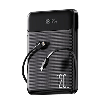 MOXOM MX-PB180 Utopia 20000mAh Laptop Power Bank – 120W, 100W USB-C, Built-in Cables, LCD Display