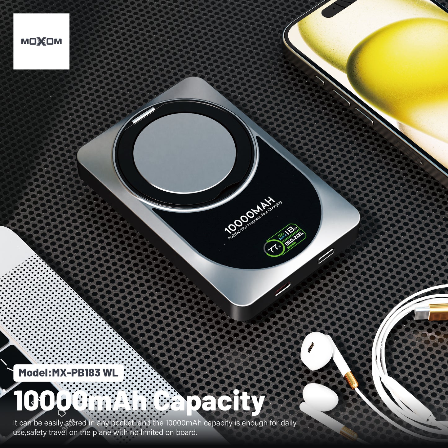 Moxom MX-PB183 MagSafe Power Bank with Stand 10000mAh 20W PD