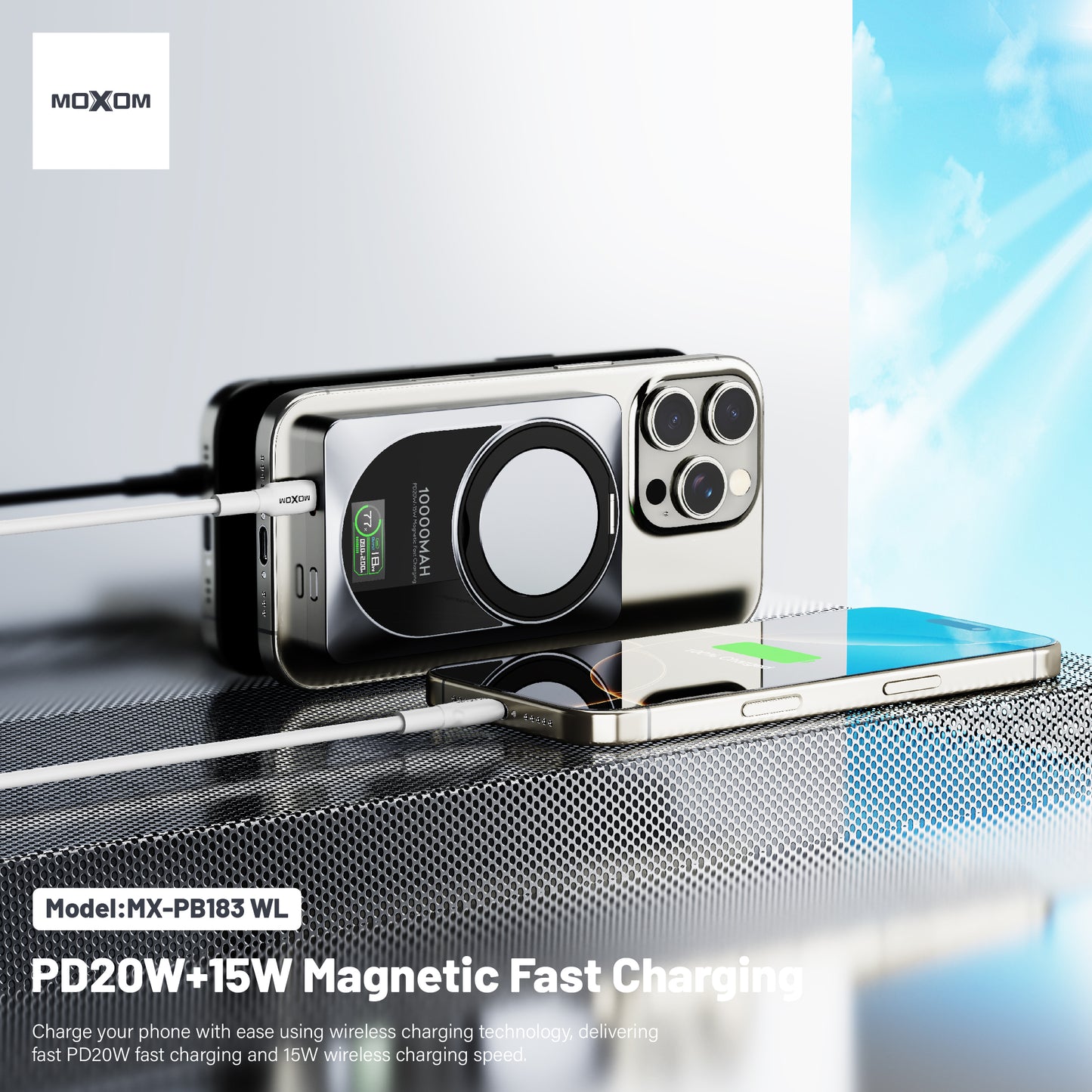 Moxom MX-PB183 MagSafe Power Bank with Stand 10000mAh 20W PD