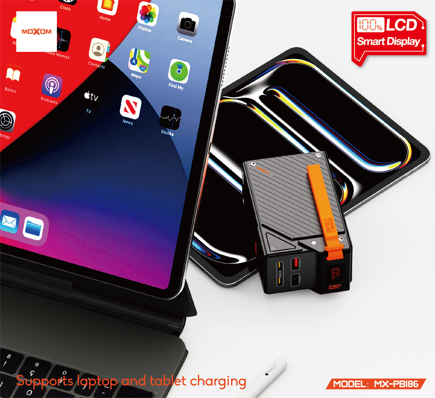 Moxom MX-PB186 30000mah PD 65W Powerbank for Type c supported Laptops