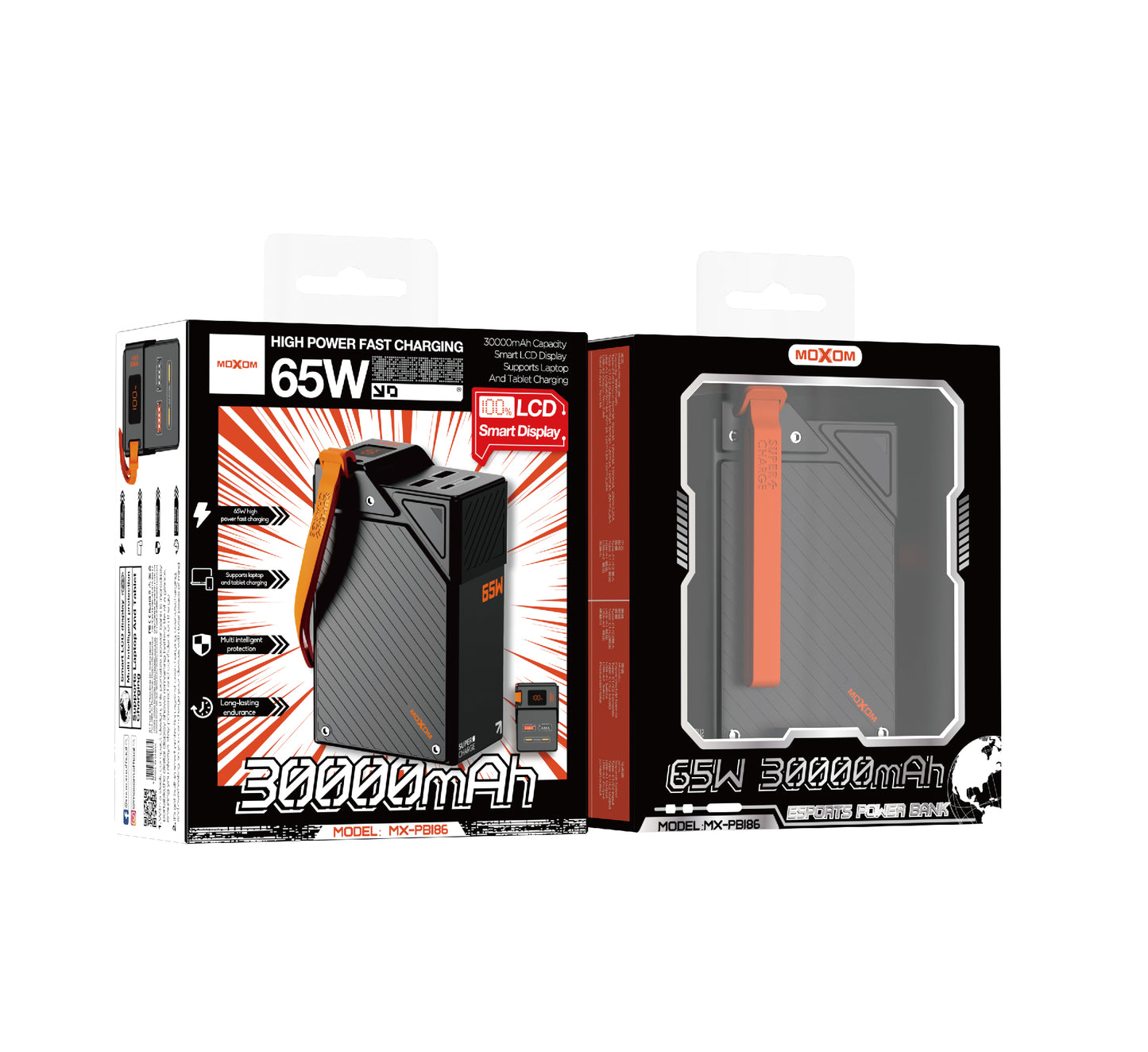 Moxom MX-PB186 30000mah PD 65W Powerbank for Type c supported Laptops
