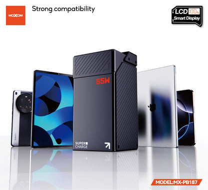 MOXOM MX-PB187 50000mAh Laptop Power Bank – 65W PD Fast Charging, Powers Laptops, Tablets & Phones