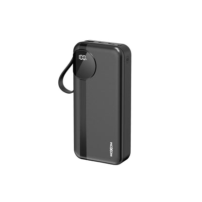MOXOM MX-PB190 20000mAh Power Bank – 22.5W Fast Charging, Built-in Lightning Cable, Type-C & USB-A