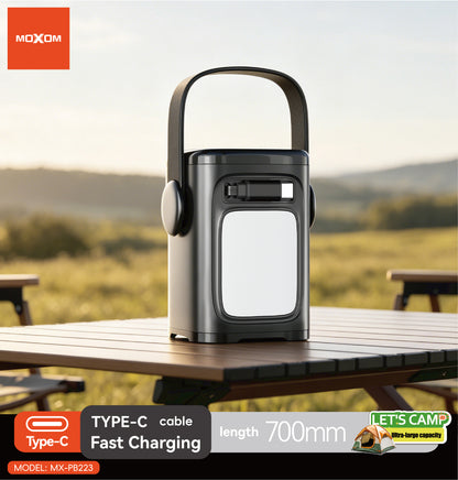 MOXOM MX-PB223 25000mAh Laptop Power Bank – 100W PD USB-C, Built-in Type-C Cable, Multi-Device Charging