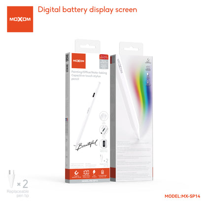 MOXOM MX-SP14 Rechargeable Stylus Pen – Precision Capacitive Touch, 10H Use, Type-C, Aluminium Body