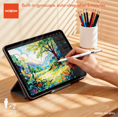 MOXOM MX-SP14 Rechargeable Stylus Pen – Precision Capacitive Touch, 10H Use, Type-C, Aluminium Body