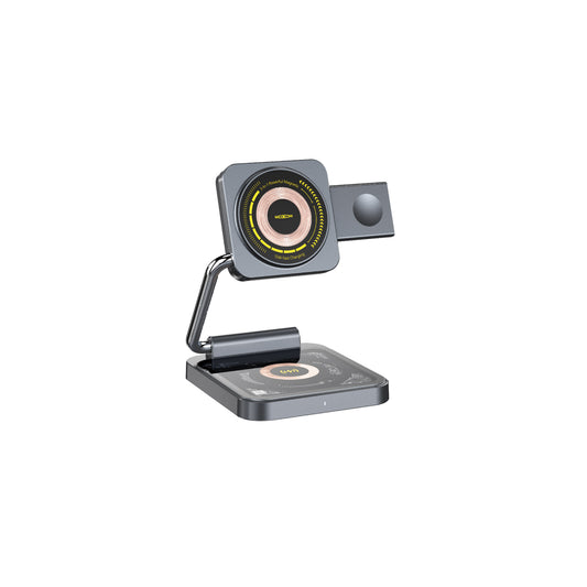 MOXOM MX-ST30 3-in-1 Foldable Magnetic Wireless Charger – Phone, Earbuds & Watch, Travel Stand