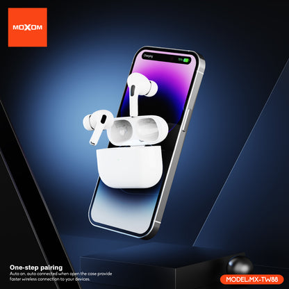 MOXOM MX-TW88 Air 3 Wireless Earbuds – Bluetooth 5.3, 6H Playback, Lightning Charging Case