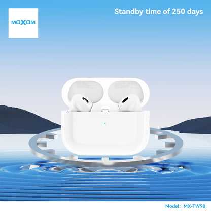 MOXOM MX-TW90 Air 5 Wireless Earbuds – Bluetooth 5.3, 6H Playback, 250-Day Standby, Type-C Case