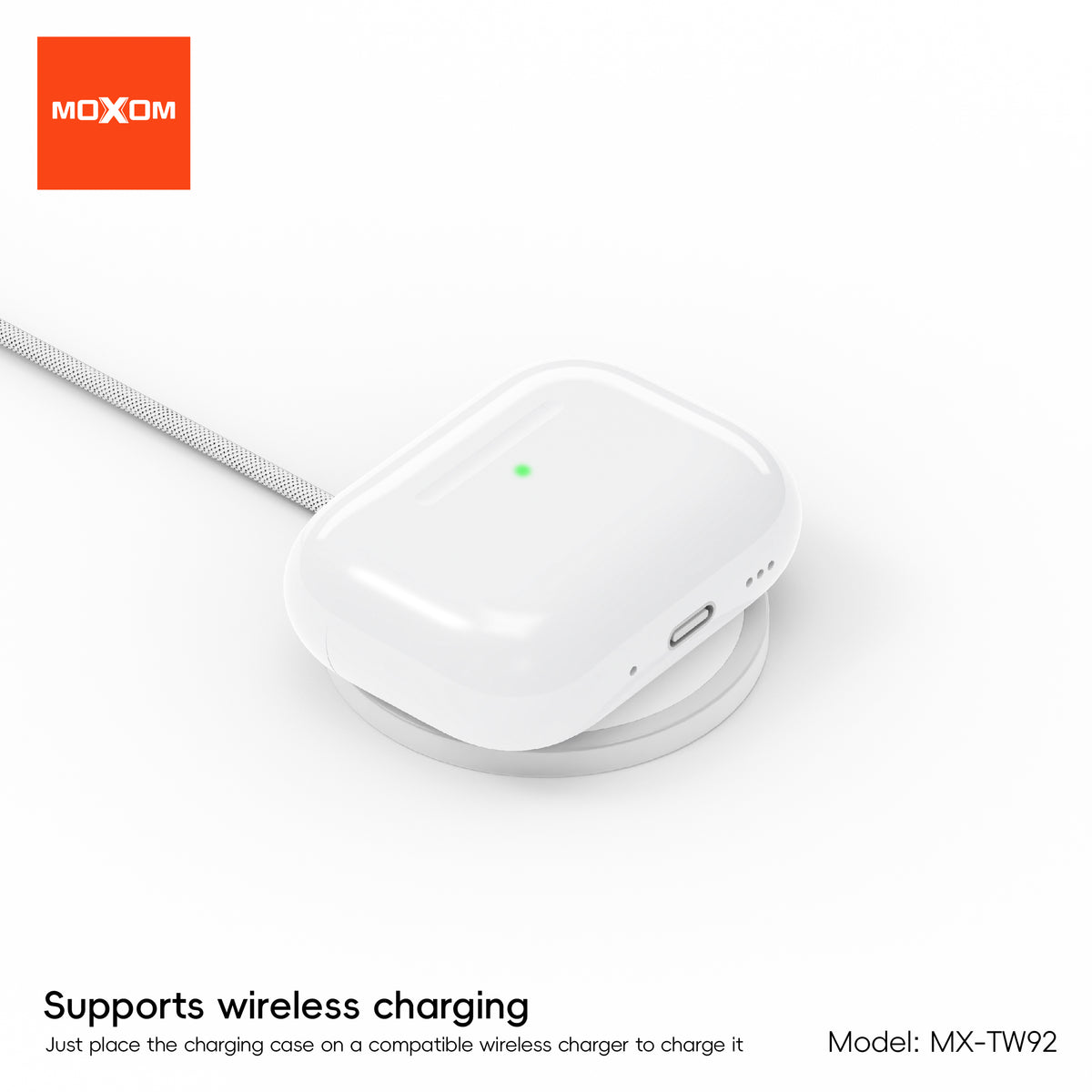 MOXOM MX-TW92 Air 8 Wireless Earbuds – Bluetooth 6.0, 5H Music, Clear Calls, Type-C Case