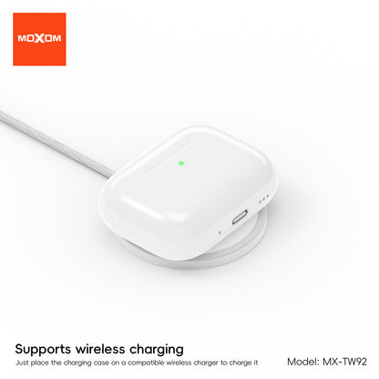 MOXOM MX-TW92 Air 8 Wireless Earbuds – Bluetooth 6.0, 5H Music, Clear Calls, Type-C Case