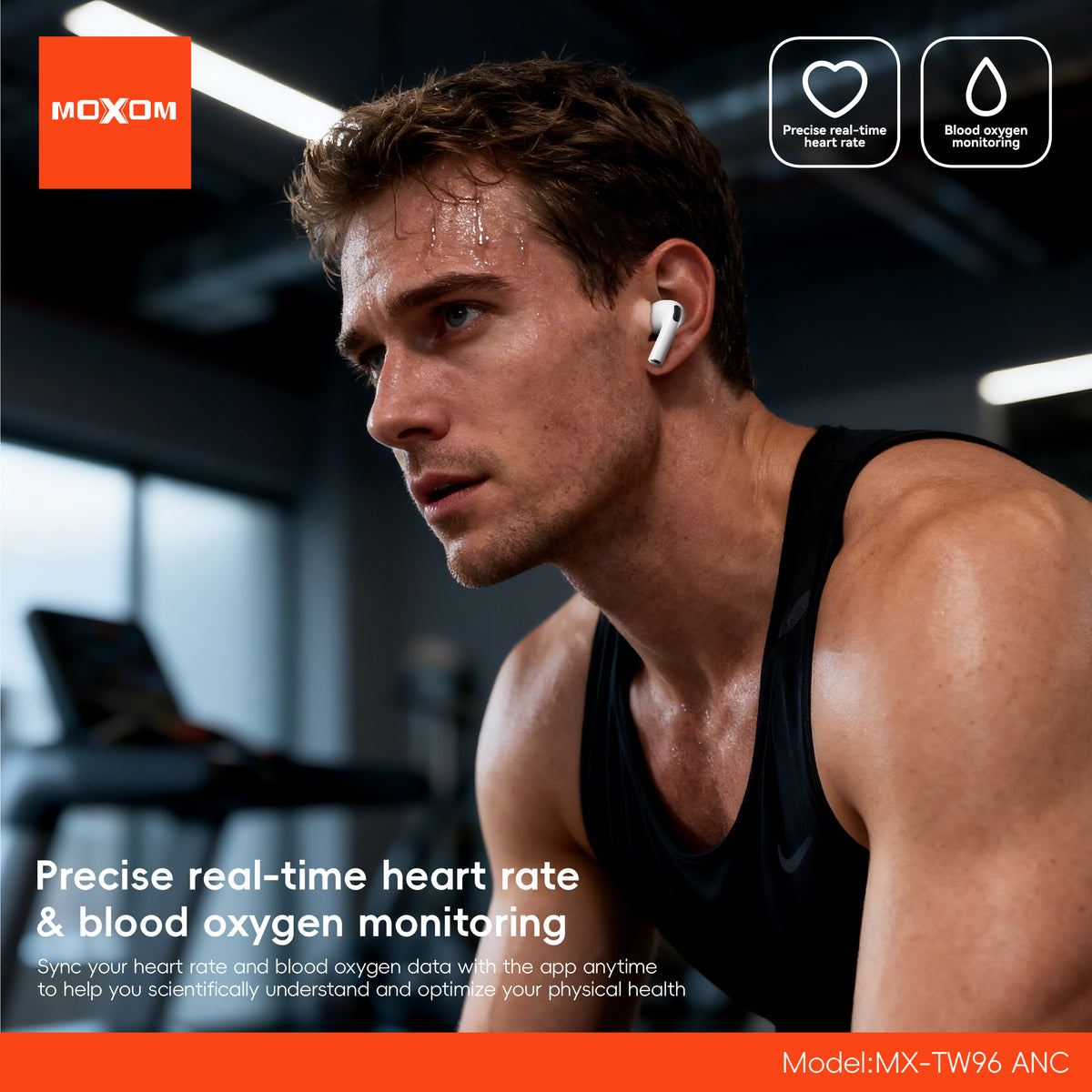 MOXOM MX-TW96 HeartPulse ANC Wireless Earbuds – Noise Cancelling up to 25dB, Bluetooth 6.0, 13mm Driver