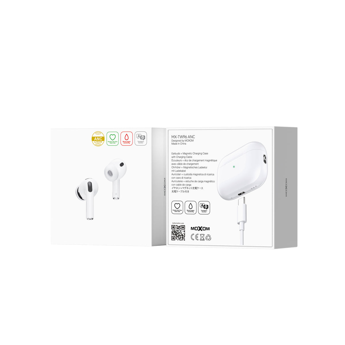 MOXOM MX-TW96 HeartPulse ANC Wireless Earbuds – Noise Cancelling up to 25dB, Bluetooth 6.0, 13mm Driver