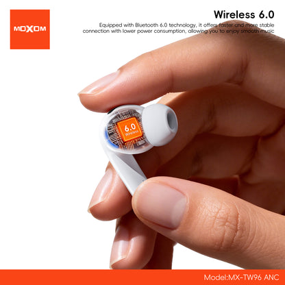 MOXOM MX-TW96 HeartPulse ANC Wireless Earbuds – Noise Cancelling up to 25dB, Bluetooth 6.0, 13mm Driver