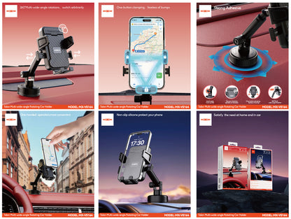 MOXOM MX-VS164 Talon Car Phone Holder – Multi-Angle Rotation, Built-In Type-C Charging, 140g