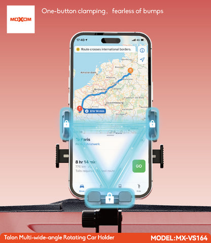MOXOM MX-VS164 Talon Car Phone Holder – Multi-Angle Rotation, Built-In Type-C Charging, 140g