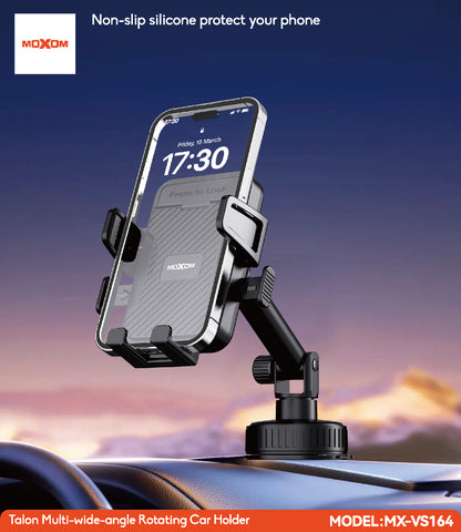 MOXOM MX-VS164 Talon Car Phone Holder – Multi-Angle Rotation, Built-In Type-C Charging, 140g