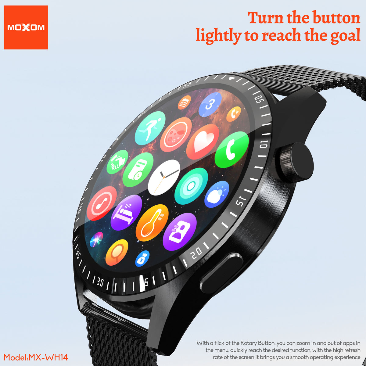 MOXOM MX-WH14 Smartwatch – 1.53" HD Touchscreen, Bluetooth Calling, Heart Rate & Sleep Tracking