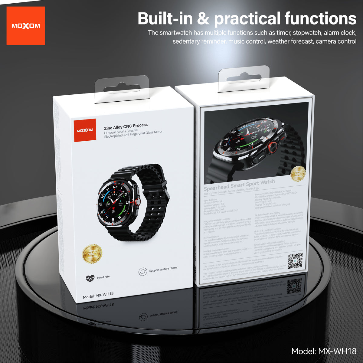 MOXOM MX-WH18 Smartwatch – Bold 2.1" HD Display, Bluetooth Calling, Multi-Sport & Wellness Tracking