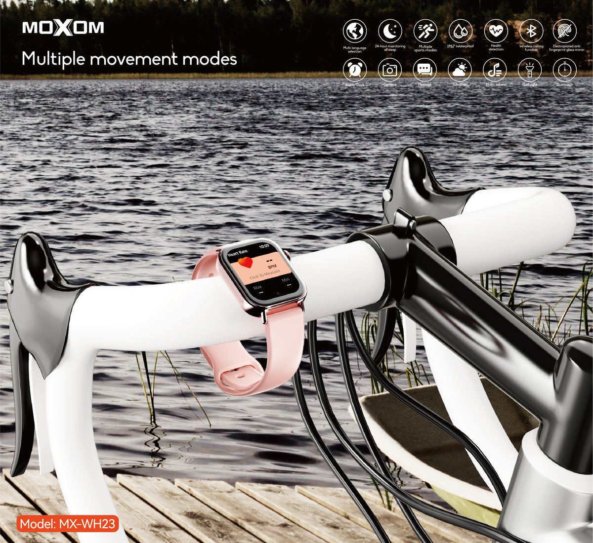 MOXOM MX-WH23 Dreamland Ladies Smartwatch – 1.75" Display, Bluetooth Calling, NFC Door Access, IP67
