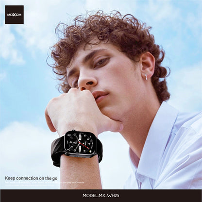 MOXOM MX-WH25 Smart Watch – Square Design, Activity Tracking, Notifications, Pink/Black