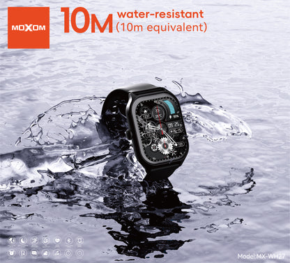 MOXOM MX-WH27 Smartwatch – 2.01" Square HD Screen, Bluetooth Calling, Up to 11-Day Battery, 1ATM