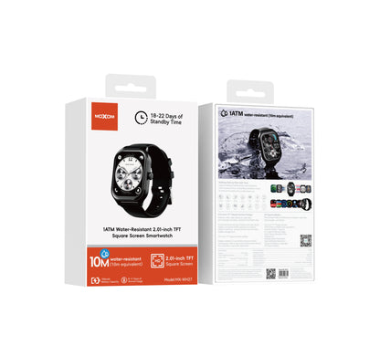 MOXOM MX-WH27 Smartwatch – 2.01" Square HD Screen, Bluetooth Calling, Up to 11-Day Battery, 1ATM