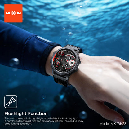 MOXOM MX-WH28 Smartwatch – 1.7" Round HD Screen, Bluetooth Calling, 3ATM Water Resistant, 7-9 Day Battery