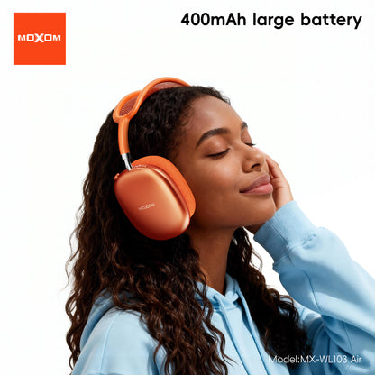 MOXOM MX-WL103 AIR Wireless Headphones – Up to 50H Playback, Bluetooth 6.0, 40mm Drivers, TF Card