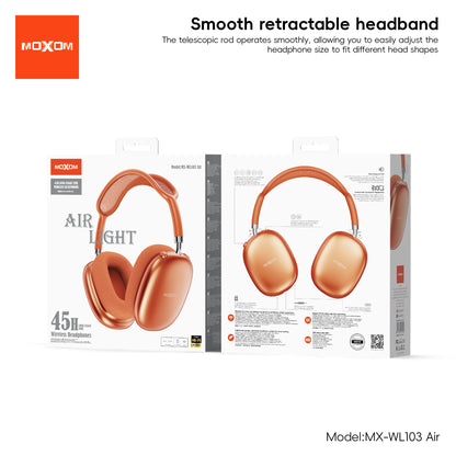 MOXOM MX-WL103 AIR Wireless Headphones – Up to 50H Playback, Bluetooth 6.0, 40mm Drivers, TF Card