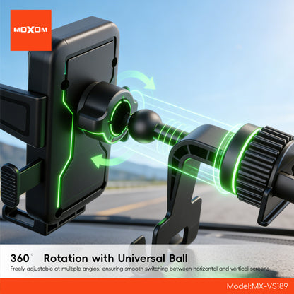 MOXOM MX-VS189 Magnetic Headrest Phone Holder – One-Click Lock, Neodymium Magnet, Fits All Headrests