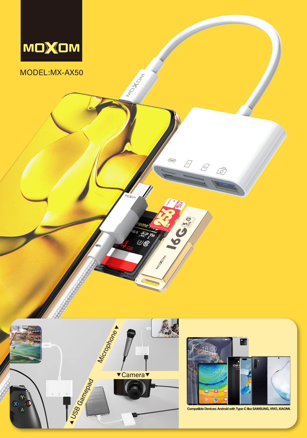 4-in-1 Type-C OTG Data Backup Adapter – MOXOM MX-AX50