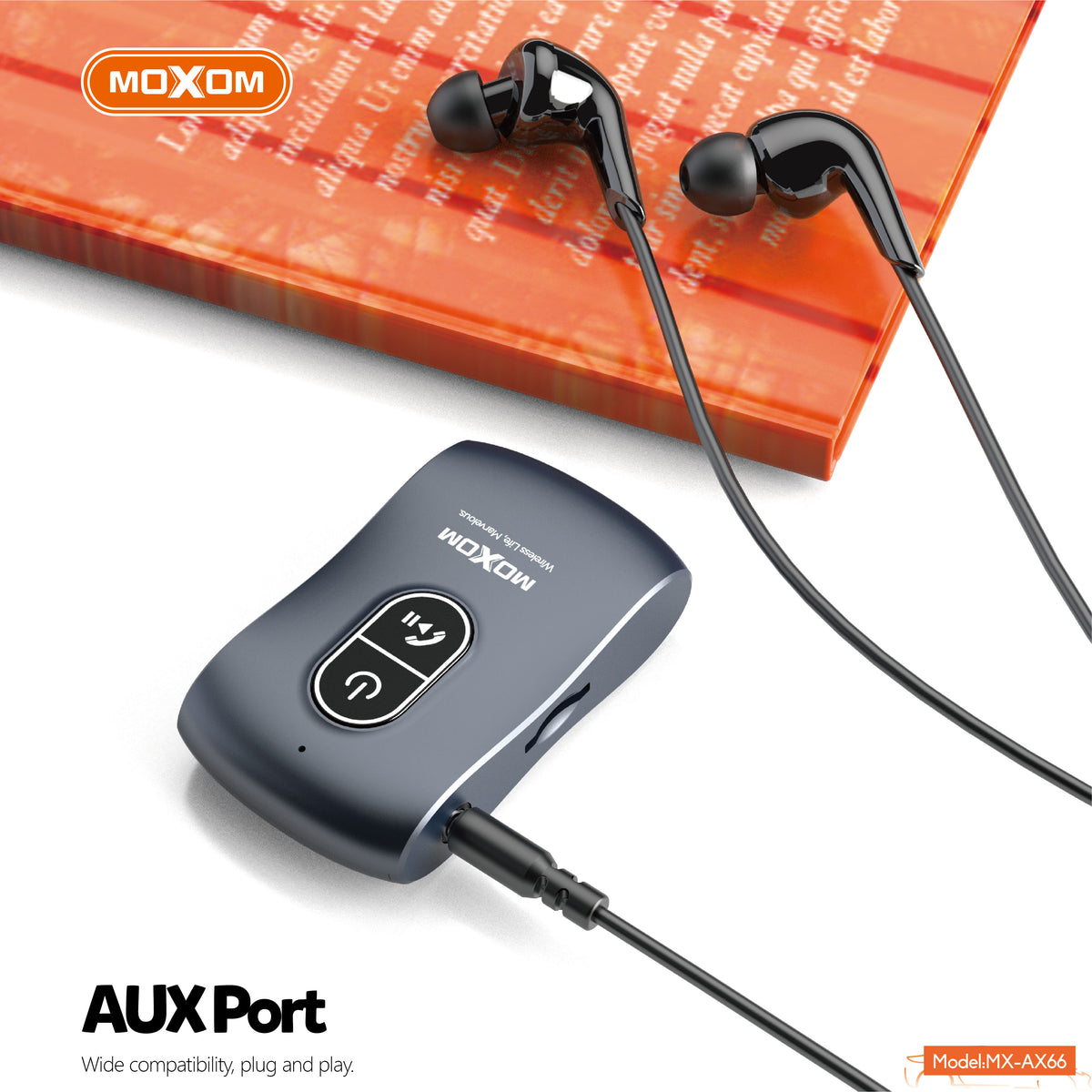 Bluetooth 5.0 AUX Wireless Audio Receiver – MOXOM MX-AX66