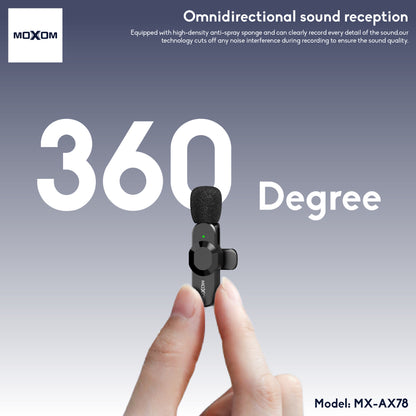 Moxom MX-AX78 Rhythm 2-in-2 Wireless Lavalier Microphone