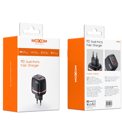 Moxom MX-HC804 22.5W Fast Wall Charger – Type-C PD + USB
