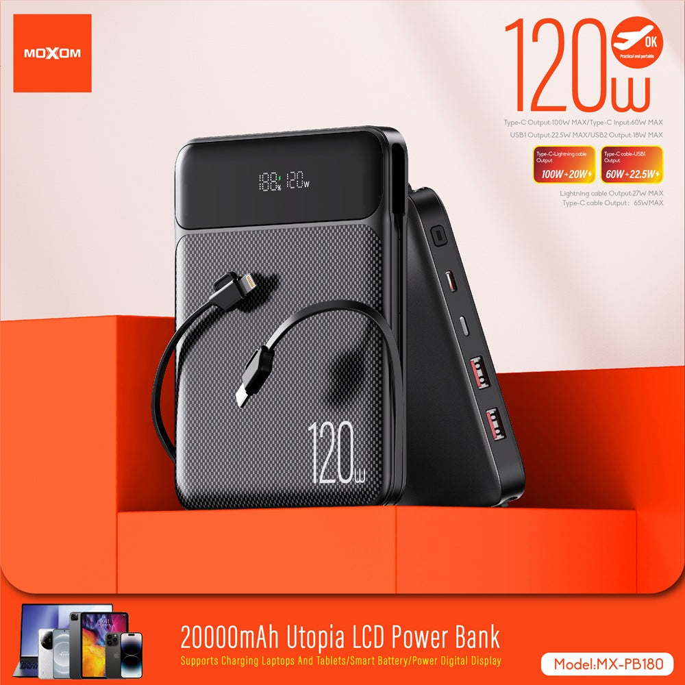 Moxom MX-PB180 20000mAh Utopia LCD Power Bank
