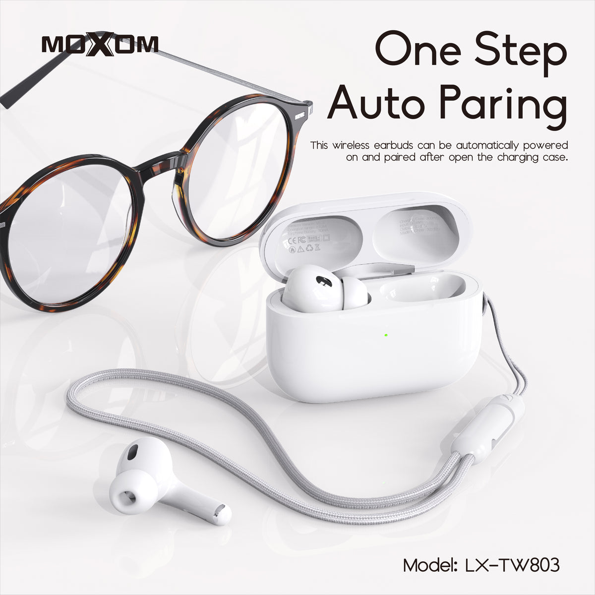 Moxom MX-TW803 TWS Earbuds with ANC – iOS & Android Compatible