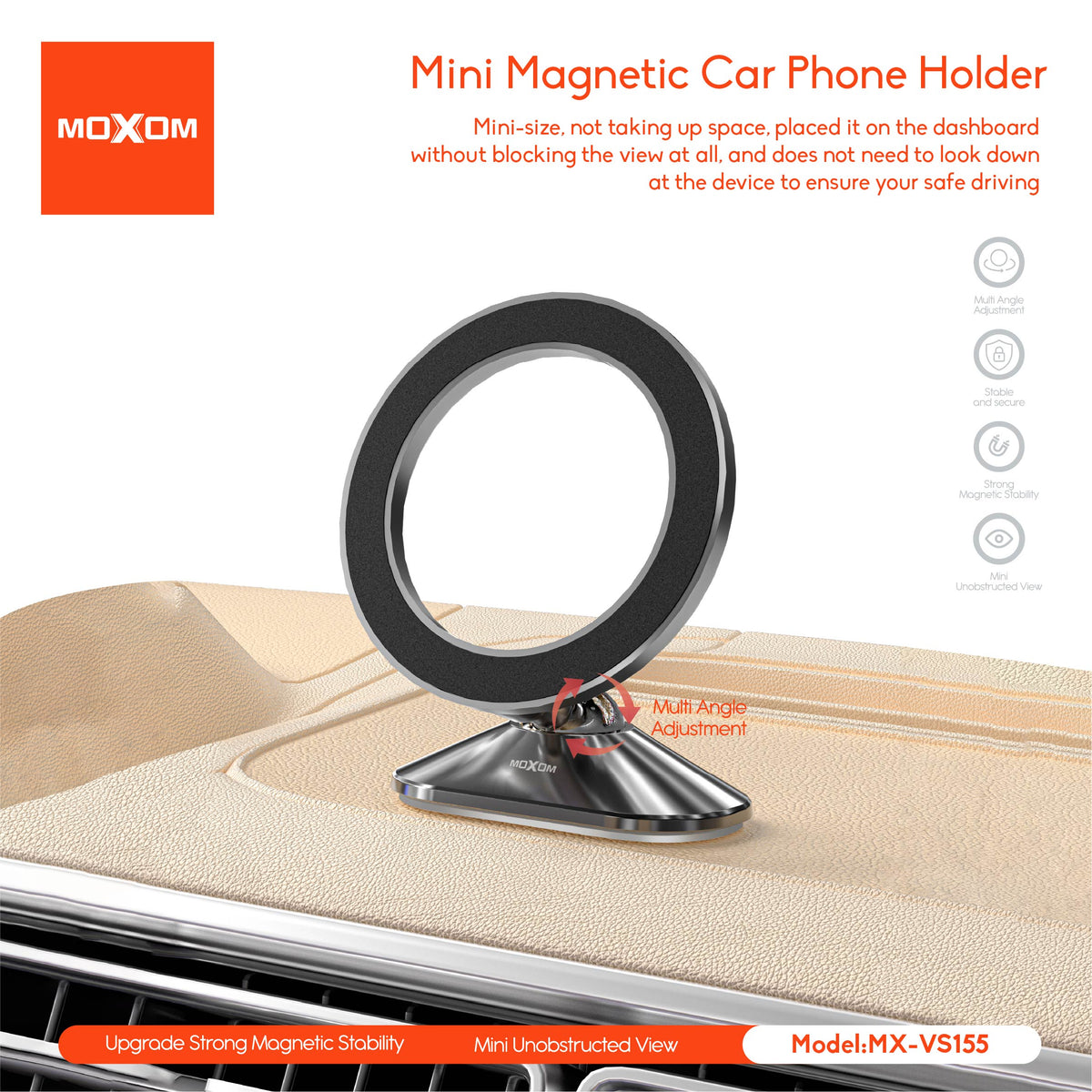 Vortex Mini Magnetic Car Phone Holder – MOXOM MX-VS155