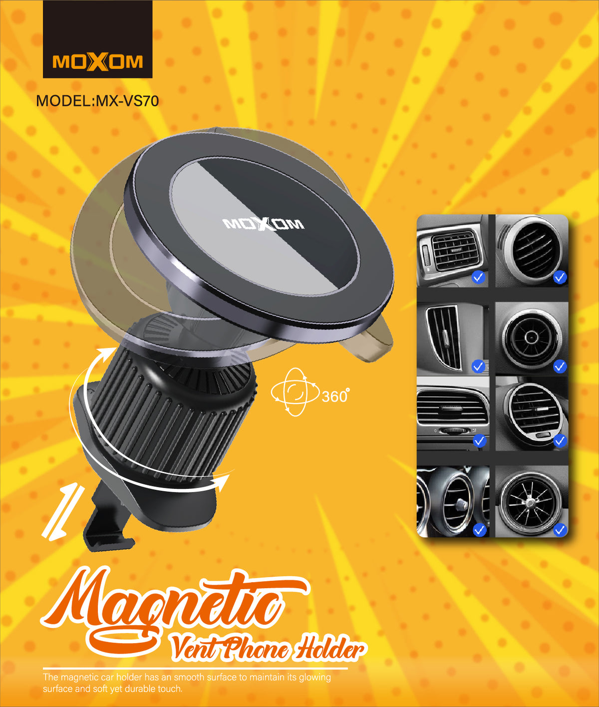 Magnetic Vent Phone Holder – MOXOM MX-VS70