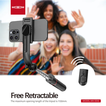 MOXOM MX-SS16 3-in-1 Selfie Stick Tripod with Fill Light – 103cm, 3 Brightness Levels, Bluetooth Remote