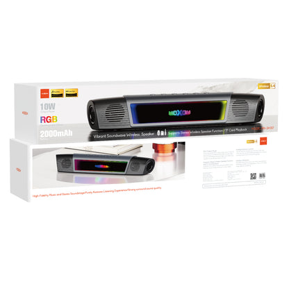 MOXOM MX-SK107 Vibrant Soundwave 10W Bluetooth Speaker – Bluetooth 5.4, AUX Input, Type-C Charging