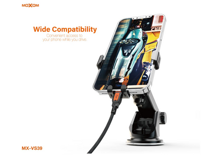 MOXOM MX-VS39 Gravity Car Phone Holder – Auto-Clamp, Suction Mount for Dash & Windscreen, 360°