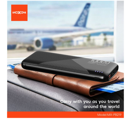 MOXOM MX-PB219 10000mAh Power Bank – 22.5W Super Fast Charging, USB-C + USB-A, Compact
