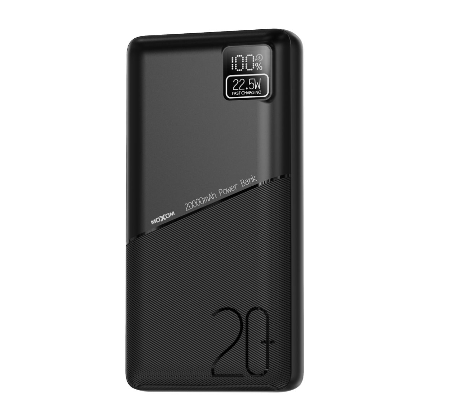 MOXOM MX-PB220 20000mAh Power Bank with Built-In USB-C & Lightning Cables – 22.5W Fast Charging