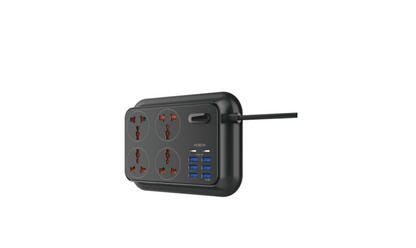 MOXOM MX-ST07 12-Outlet Power Strip with USB Charging – 2500W, Home & Office, Black
