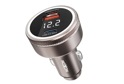 MOXOM MX-VC54 Energy Hub Car Charger – 75W Dual Port (45W USB-A/C + 30W USB-C), Fast Charge Laptop & Phone