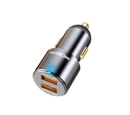 MOXOM MX-VC19 PD 60W 3-Port Car Charger – Dual 30W USB-C PD + USB-A Fast Charging, 12-24V