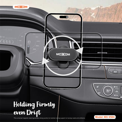 MOXOM MX-VS94 Fortress Mini Magnetic Phone Holder – 4-Magnet Array, Ultra-Compact 21g, Metal Plate Included